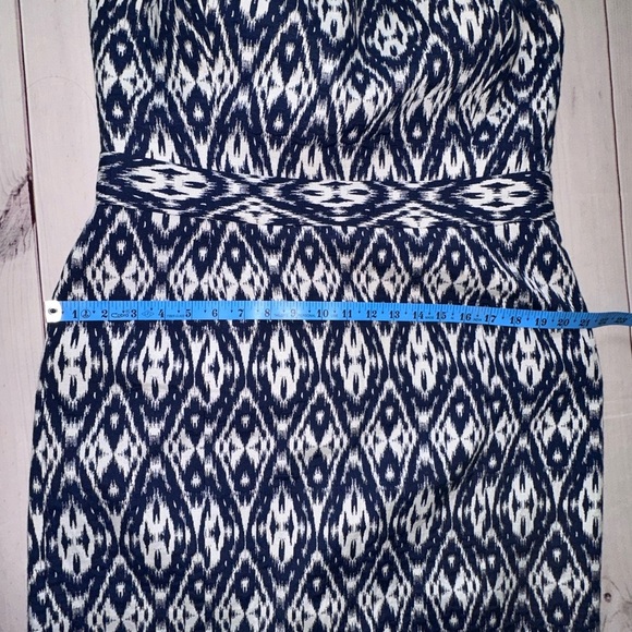 Banana Republic Blue & White Strapless Sheath Dress Size 16 Lined Formal Dressy - Picture 8 of 12